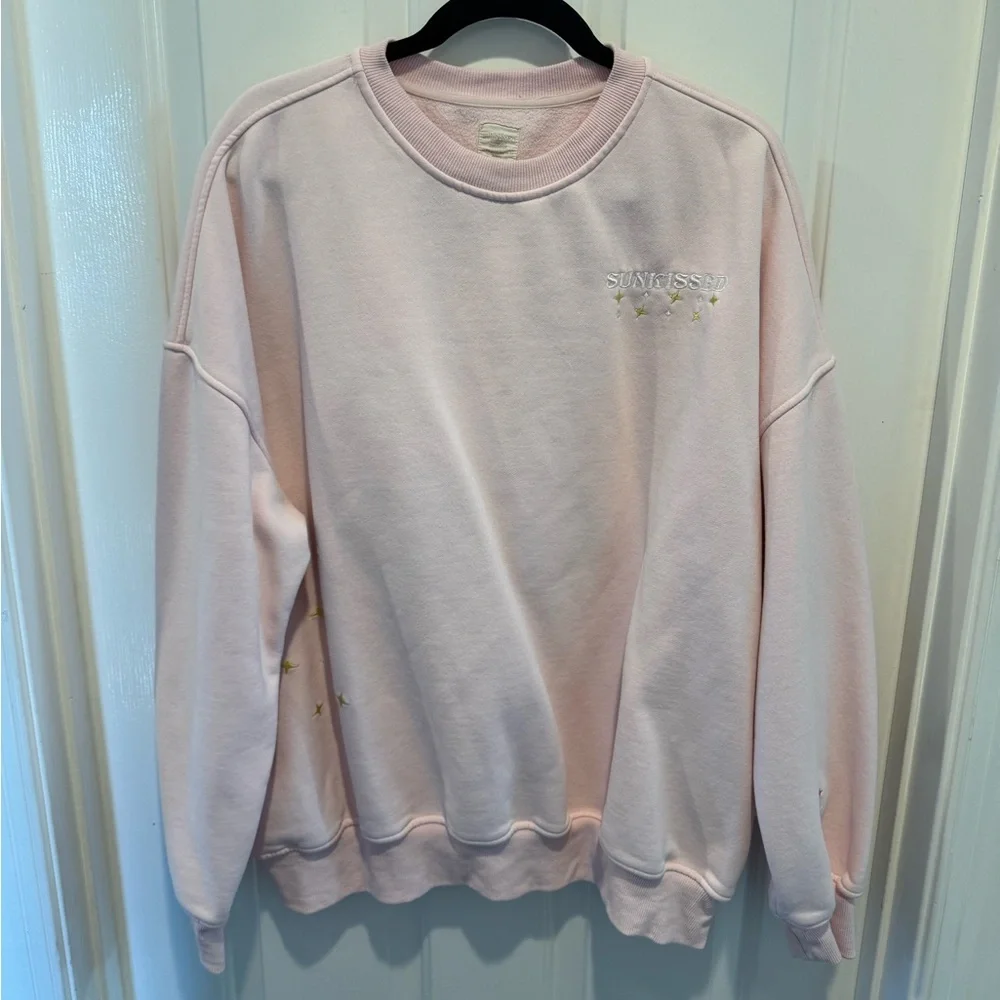 Sunkissed Coconut Light Pink Embroidered Camper Sweatshirt Size XXL - Picture 13 of 15